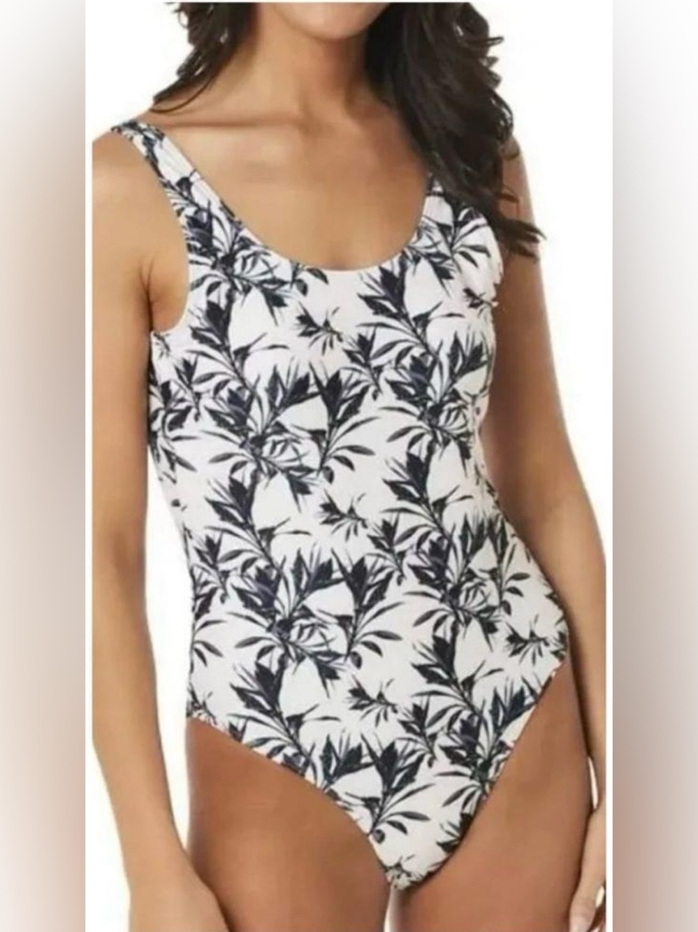 NWOT NICOLE MILLER WOMEN'S ONE-PIECE
SWIMSUIT SCOOP BACK MOONLESS NIGHT PRINT